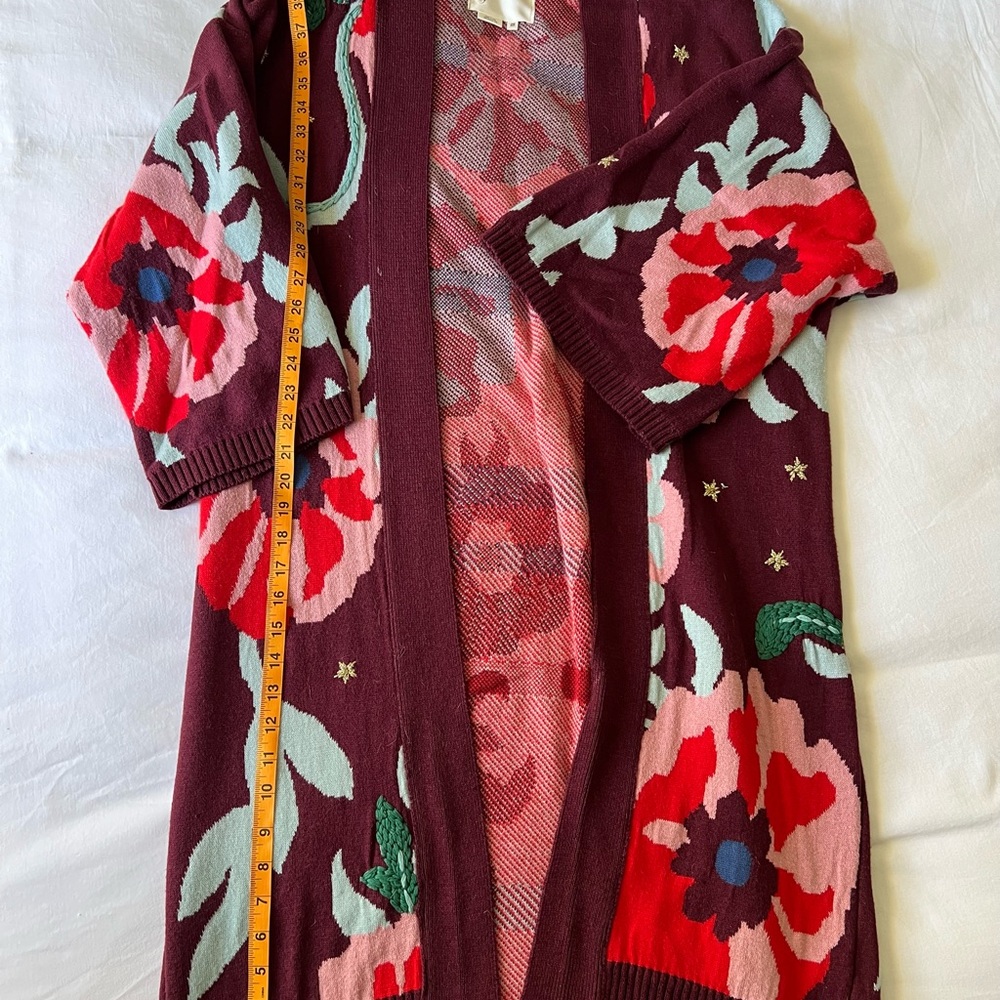 Floral embroidered Open Front